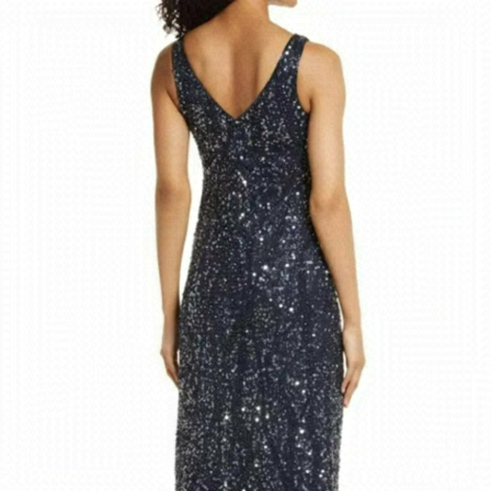 PISANNO Nights sequin & bead sleeveless gown dress